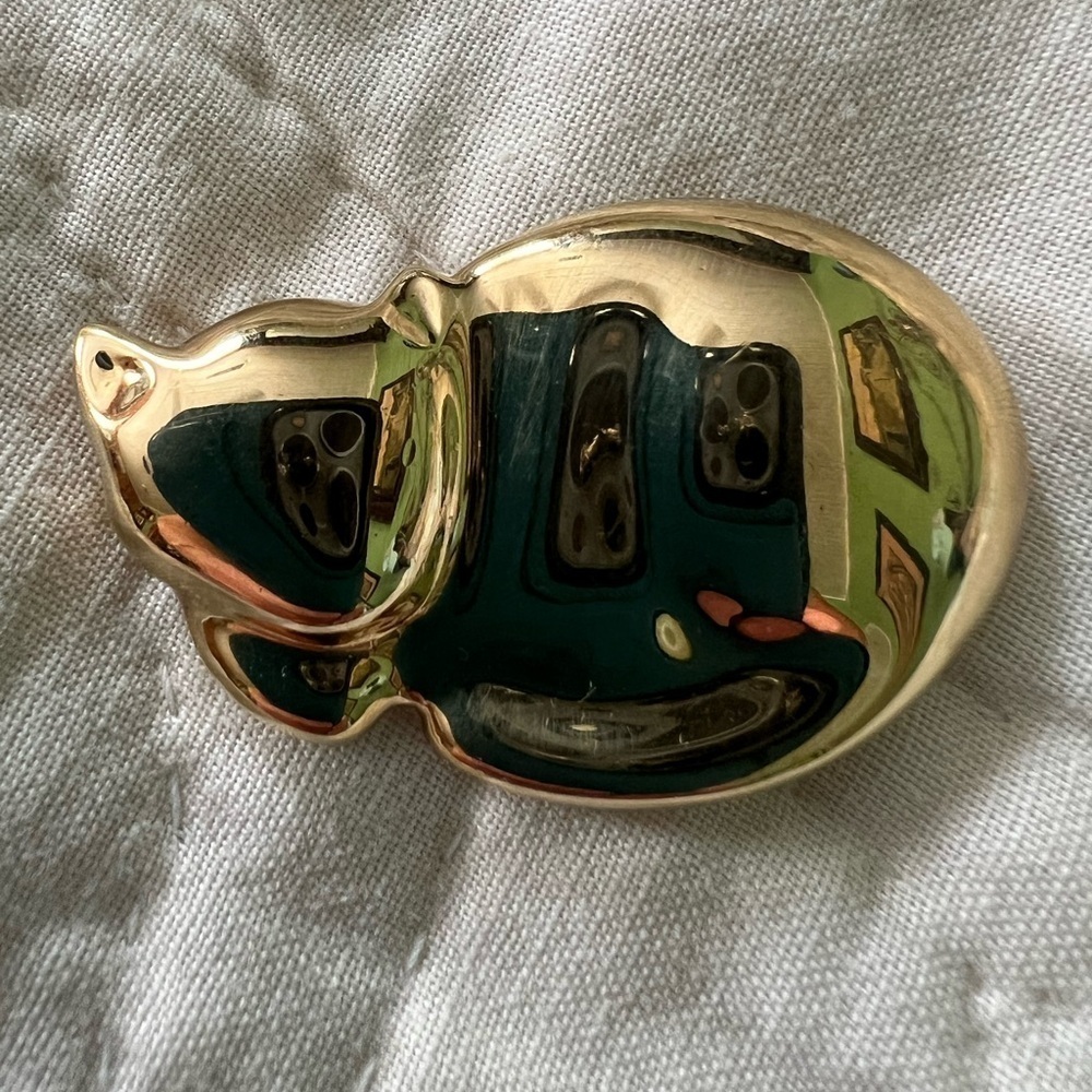 Liz Claiborne 1994 Sleeping Cat 🐈⬛ Pin Brooch